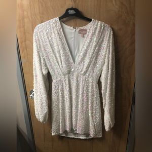 White Sequined Show Me Your MuMu Dress